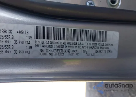 2019 Jeep Compass Limited Fwd из США, поврежденный, VIN 3C4NJCCB3KT614340